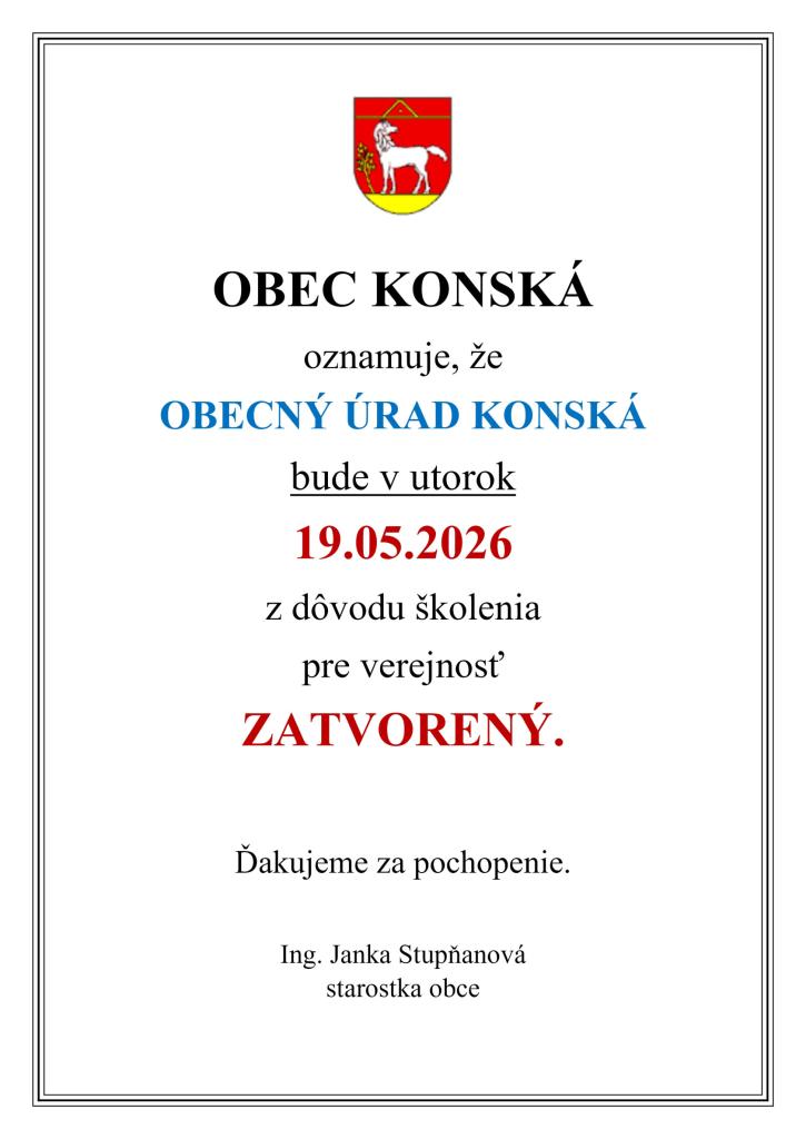 OÚ - zatvorený