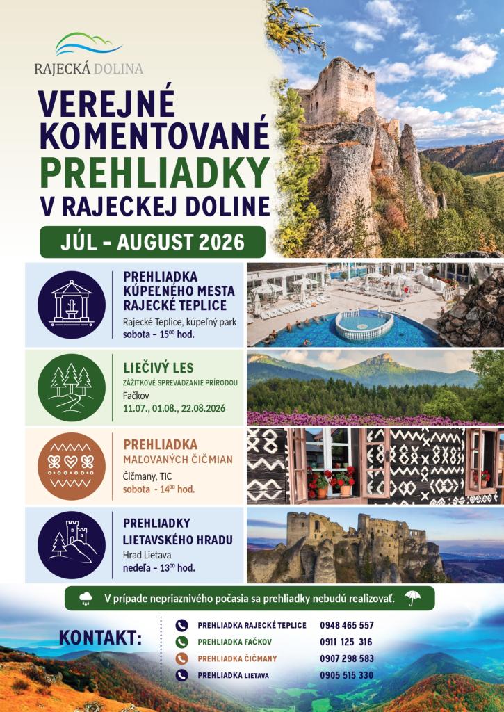 Verejné komentované prehliadky v Rajeckej doline