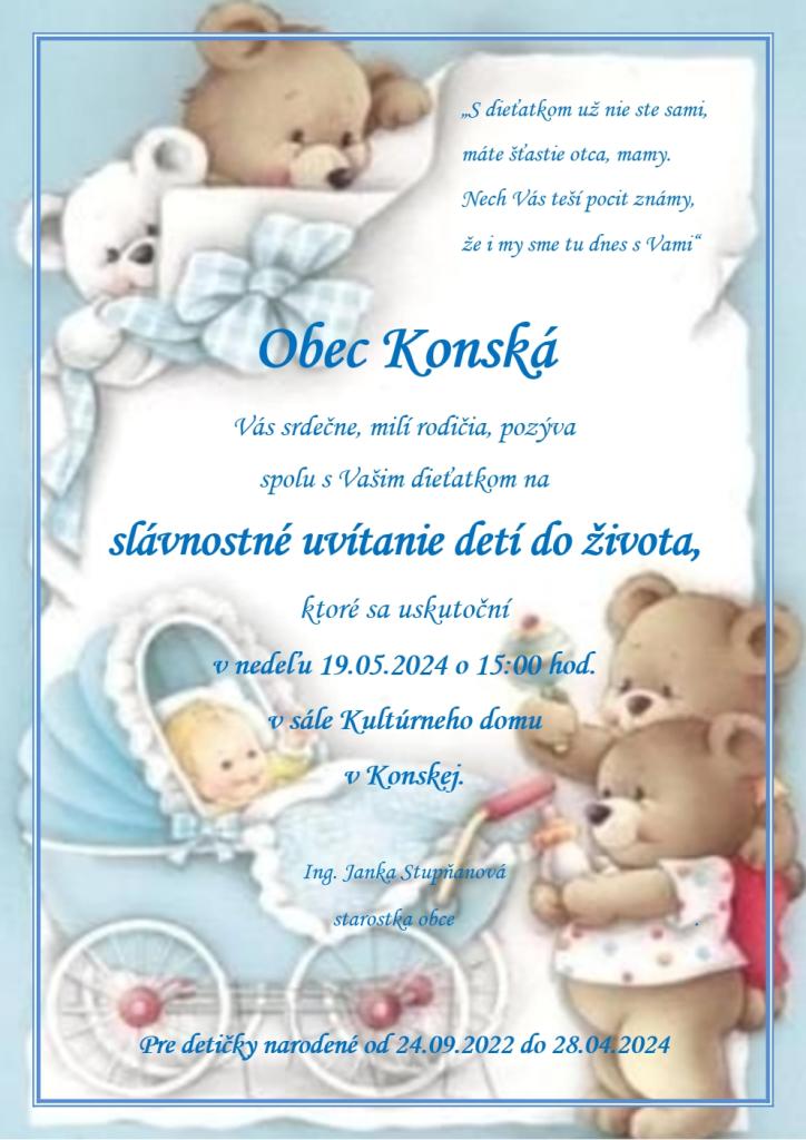 Uvítanie detí do života 2024