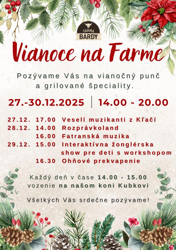 Vianoce 2025&nbsp;na FARME BARDY