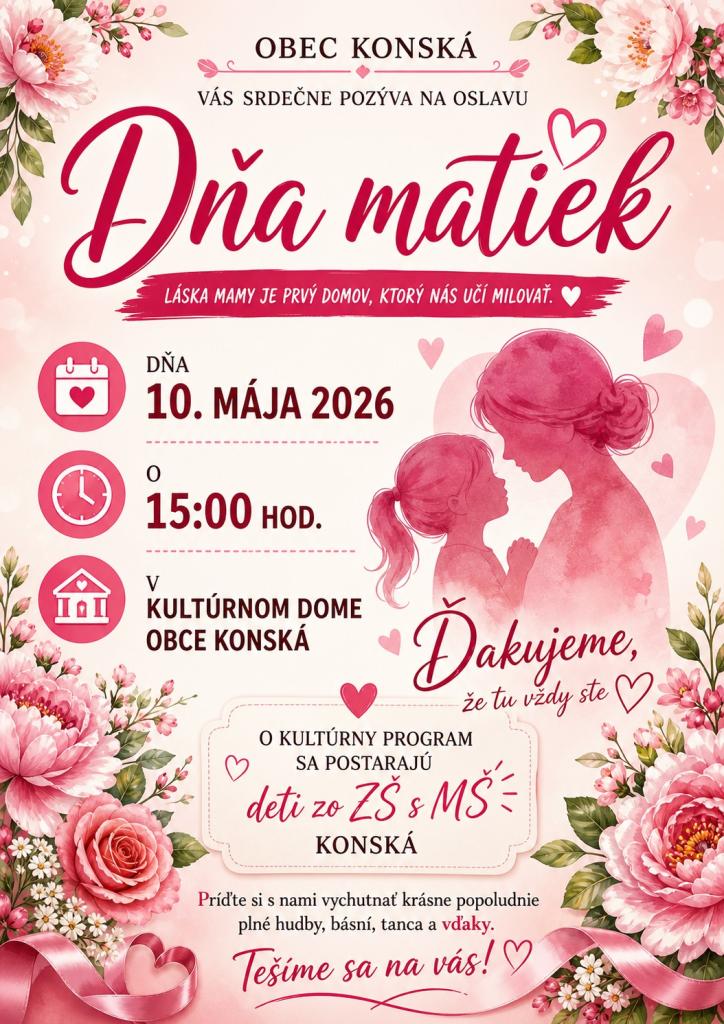 Pozvánka - Deň matiek