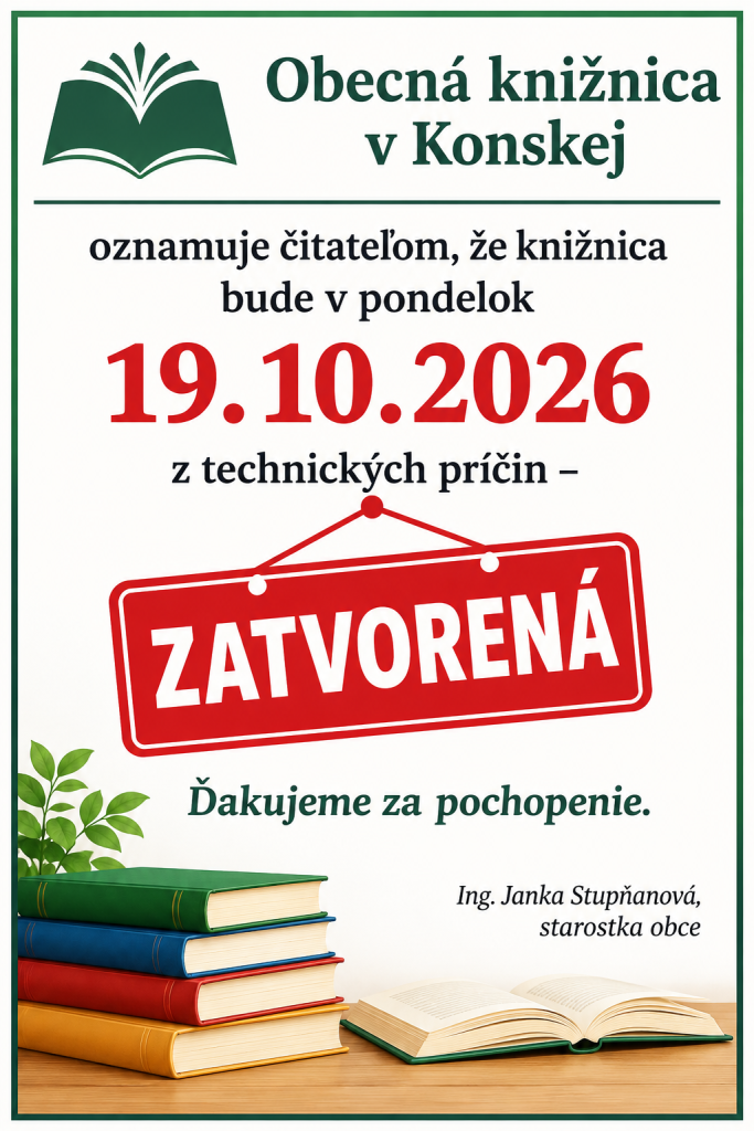 Knižnica zatvorená