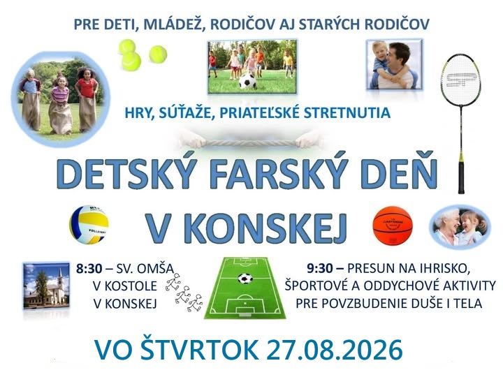 Detský farský deň v Konskej 27.08.2026