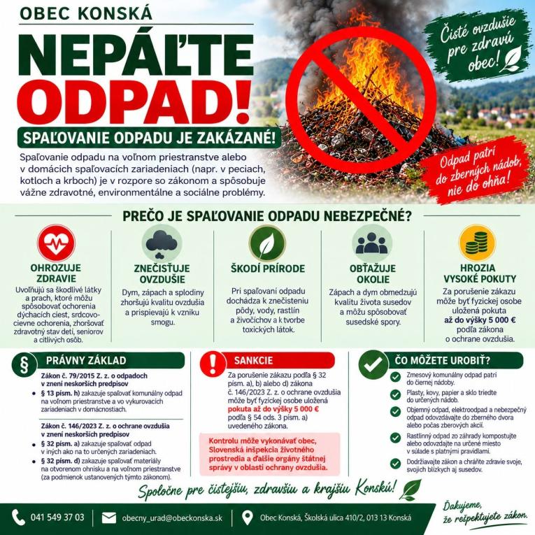 Nepáľte odpad!