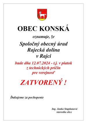 SOCU stavebný 12.07.2024 zatvorený.