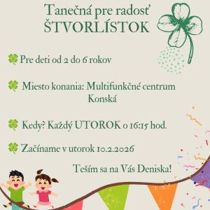 Detský tanečný krúžok Štvorlístok