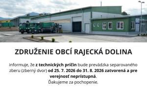 ZORD od 25.07. do 31.08.2026 ZATVORENÝ